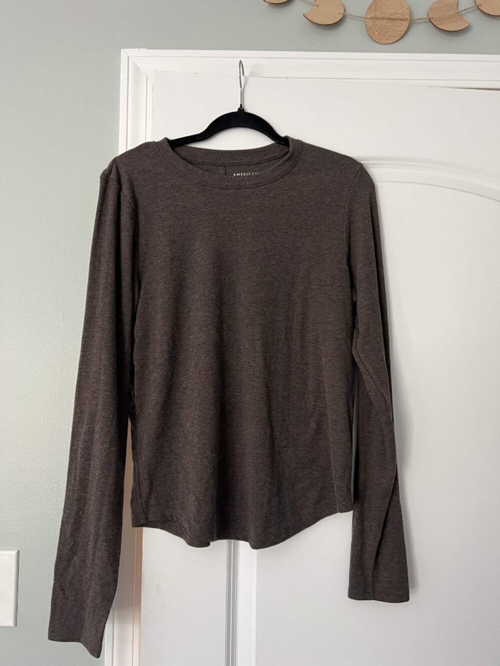 NWOT American Eagle Fleece Lined Brown Top - Size XL Runs Small